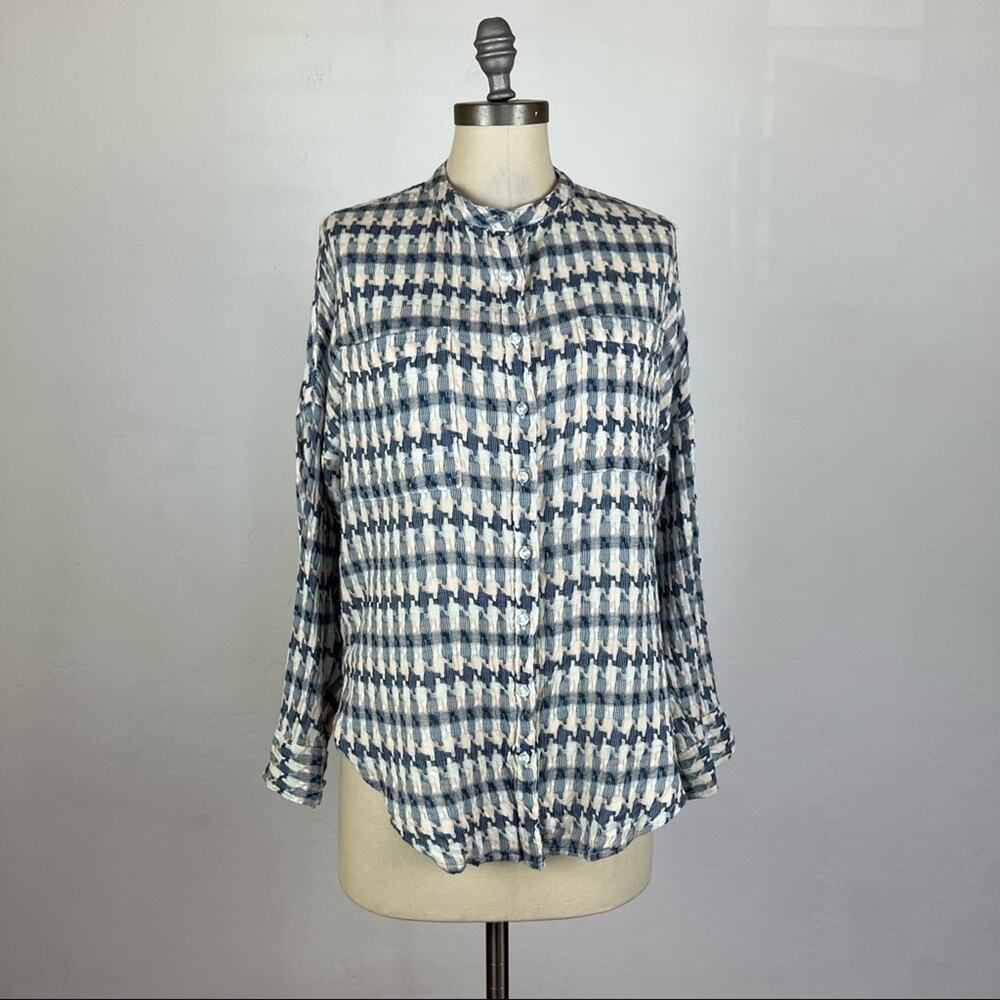 Lou & Grey for LOFT Multi Colored Houndstooth Top XS - Picture 1 of 10